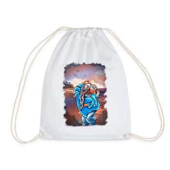 MotherDaughter Love Beach Sea Illustration blond - Drawstring Bag - white - Front