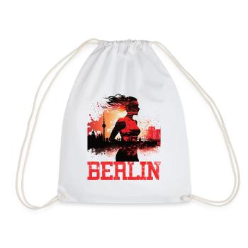 Berlin Marathon Läuferin Laufshirt für Frauen - Turnbeutel - Weiß - Vorne