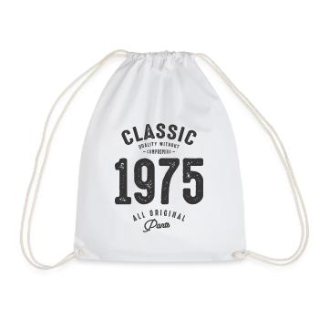 Classic 1975 - 48th Birthday Vintage Born 1975 - Drawstring Bag - white - Front