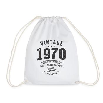 Vintage 1970 - 53rd Birthday Classic Born 1970 - Drawstring Bag - white - Front