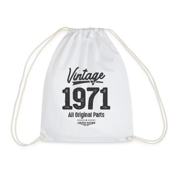 Vintage 1971 - 52nd Birthday Classic Born 1971 - Drawstring Bag - white - Front