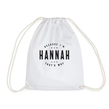 Hannah Name Personalized Birthday Name Hannah - Drawstring Bag - white - Front