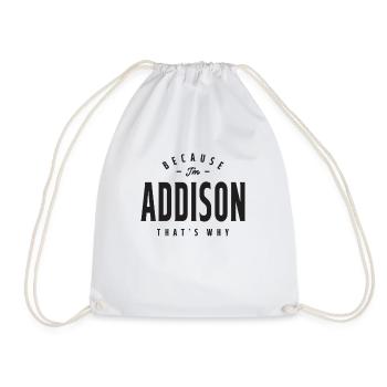 Addison Name Personalized Birthday Name Addison - Drawstring Bag - white - Front