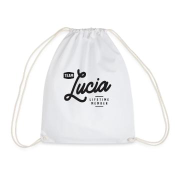 Lucia Name Personalized Birthday Name Lucia - Drawstring Bag - white - Front