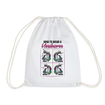 Funny unicorn design - Drawstring Bag - white - Front