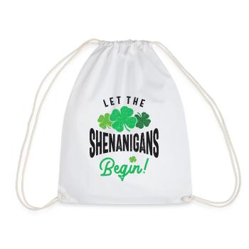 Let The Shenanigans Begin St Patricks Day - Drawstring Bag - white - Front