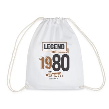 Legend Since 1980 43rd birthday - Drawstring Bag - white - Front