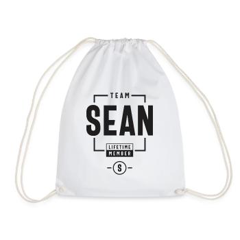 Team Sean Lifetime Member Sean Name - Drawstring Bag - white - Front