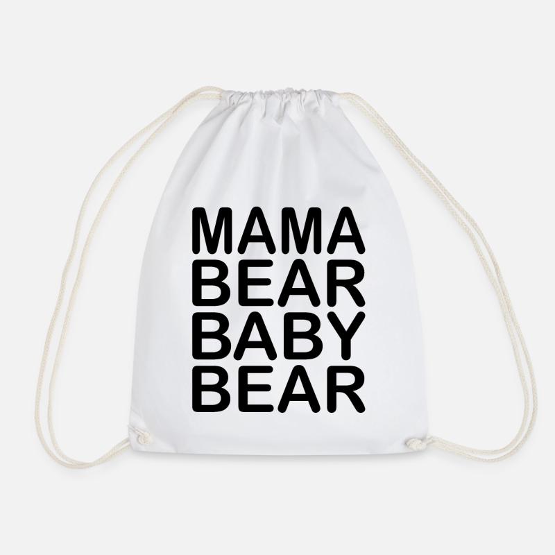 Mama Bear Baby Bear - Drawstring Bag - white