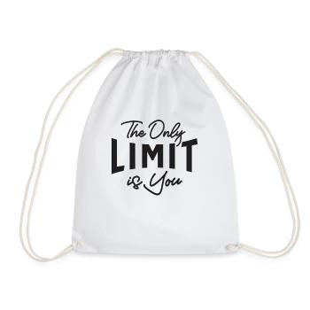 The Only Limit Is You - Motivational Quote - Drawstring Bag - white - Front