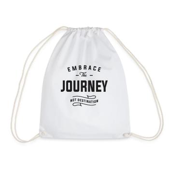 Embrace the journey, not destination - Drawstring Bag - white - Front