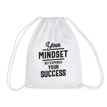 Mind Over Matter - Motivational Quote Design - Drawstring Bag - white - Front