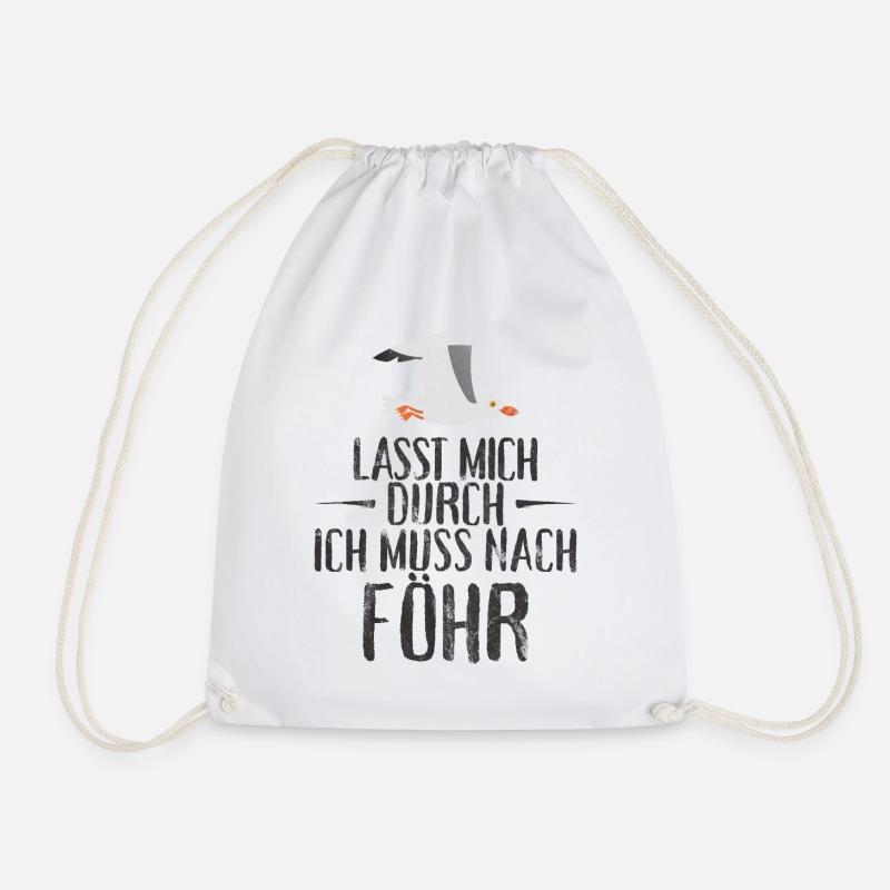 Lasst mich durch nach Föhr Möwe Sonne Strand Meer - Turnbeutel - Weiß
