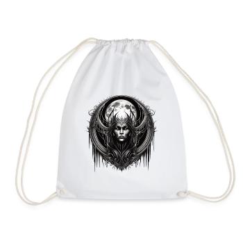 Gothic Dämon Hexe Vollmond Demon Witch Full Moon - Drawstring Bag - white - Front