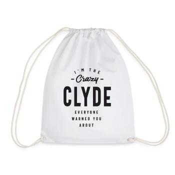 Mens Name I'm The Crazy Clyde - Drawstring Bag - white - Front