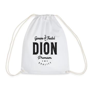 Mens Name Dion Genuine and Trusted - Drawstring Bag - white - Front