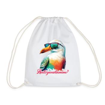 Heiligendamm holiday cool seagull with sunglasses - Drawstring Bag - white - Front