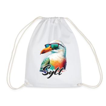 Sylt vacances mouette colorée fraîche avec des lunettes de soleil - Sac de sport léger - blanc - Devant