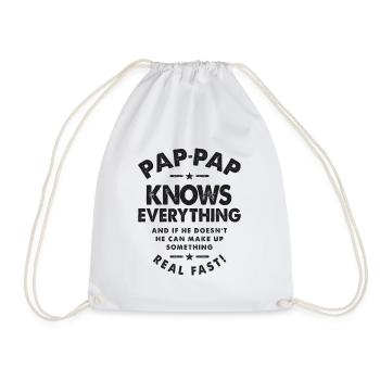 Pap-Pap Knows Everything - Perfect for Grandpas - Drawstring Bag - white - Front