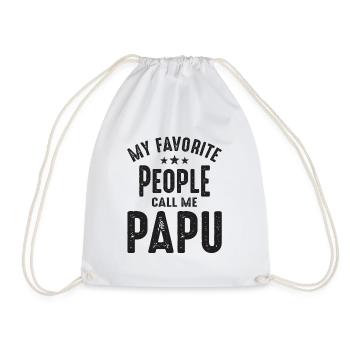 My Favorite People Call Me Papu - Grandpa - Drawstring Bag - white - Front
