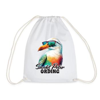 Sankt Peter Ording Holiday Seagull with Sunglasses - Drawstring Bag - white - Front