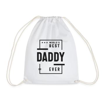 World's Best Daddy Ever - Father's Day - Drawstring Bag - white - Front