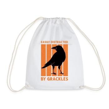 Blackbird Grackle Bird Design pour les ornithologues amateurs - Sac de sport léger - blanc - Devant