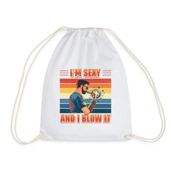 Conception en verre soufflé à la main pour souffleur de verre - Sac de sport léger - blanc - Devant