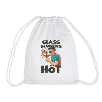 Conception en verre soufflé à la main pour souffleur de verre - Sac de sport léger - blanc - Devant