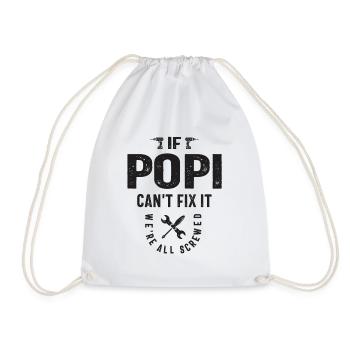 If Popi Can't Fix It, We're All Screwed - Grandpa - Drawstring Bag - white - Front