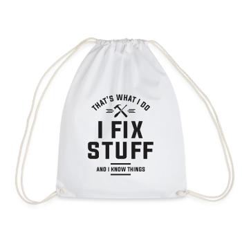 Fixologue - Je répare des choses et je sais des choses - Sac de sport léger - blanc - Devant