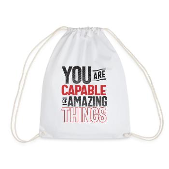 Capable de choses étonnantes - Citation de motivation - Sac de sport léger - blanc - Devant