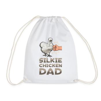 Silkie Chicken Dad Poulet chinois en soie - Sac de sport léger - blanc - Devant