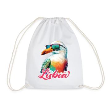 Mouette de vacances Lisboa Portugal avec lunettes de soleil - Sac de sport léger - blanc - Devant