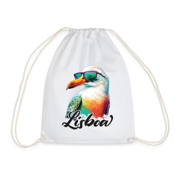 Mouette de vacances Lisboa Portugal avec lunettes de soleil - Sac de sport léger - blanc - Devant