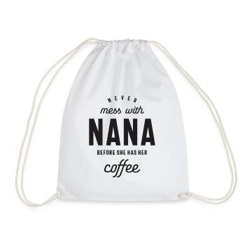 Nana's Coffee Time - Design für Mamas und Omas - Turnbeutel - Weiß - Vorne