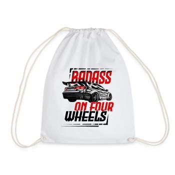 Badass sur quatre roues pour un passionné de voiture - Sac de sport léger - blanc - Devant