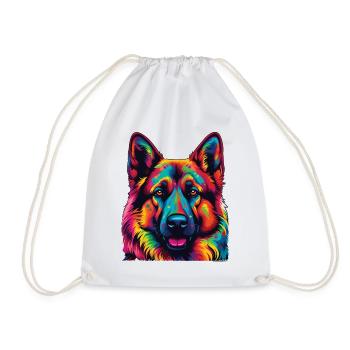 Berger Allemand Pop-Art Éclatant - Sac de sport léger - blanc - Devant
