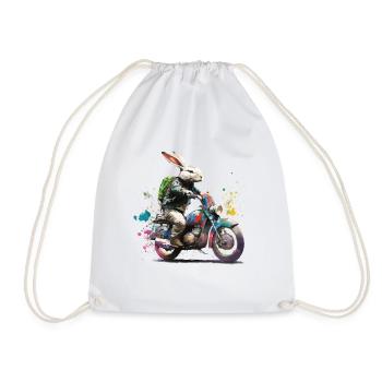 Graffiti lapin sur scooter moto - Sac de sport léger - blanc - Devant