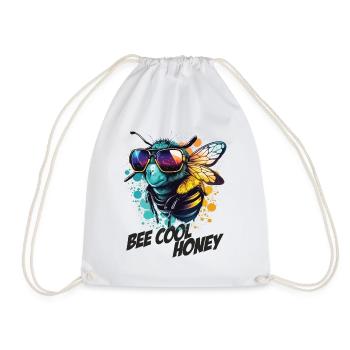 Graffiti Hummel mit Sonnenbrille Bee Cool Honey - Turnbeutel - Weiß - Vorne