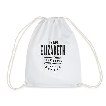 Team Elizabeth Lifetime Member - Drawstring Bag - white - Front