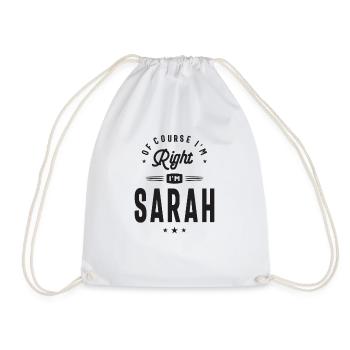 Sarah Knows Best - Drawstring Bag - white - Front