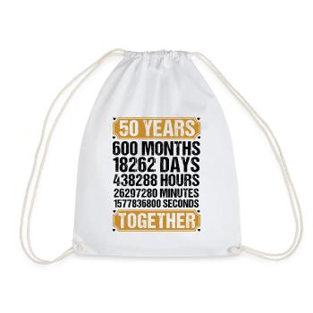 50th Wedding Anniversary Husband Wife Marriage - Drawstring Bag - white - Front