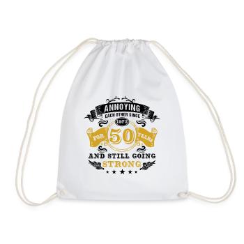 50th Wedding Anniversary Husband Wife Marriage - Drawstring Bag - white - Front
