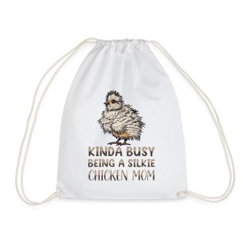 Silkie Chicken Mom Poulet chinois en soie - Sac de sport léger - blanc - Devant