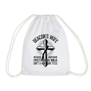 Church Deacon Religion Christian Faith Church - Drawstring Bag - white - Front