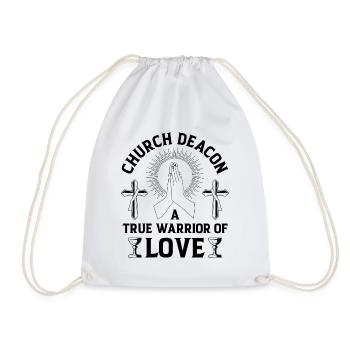 Church Deacon Religion Christian Faith Church - Drawstring Bag - white - Front