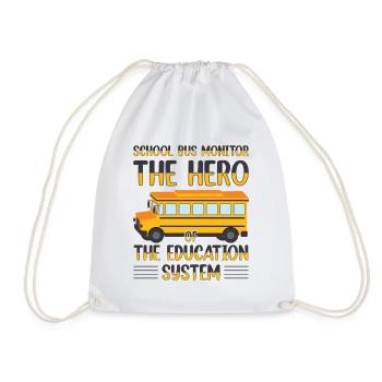 School Bus Monitor Bus Attendant School Transport - Drawstring Bag - white - Front