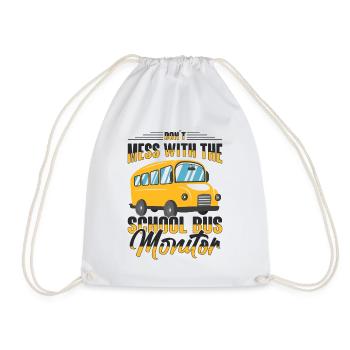 School Bus Monitor Bus Attendant School Transport - Drawstring Bag - white - Front
