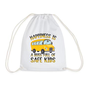 School Bus Monitor Bus Attendant School Transport - Drawstring Bag - white - Front